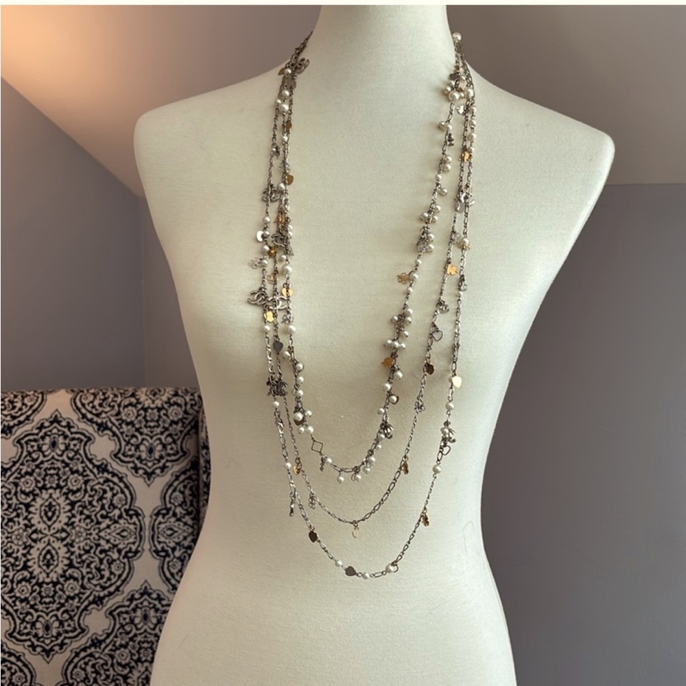 CHANEL Silver and Gold Multi-Strand Necklace